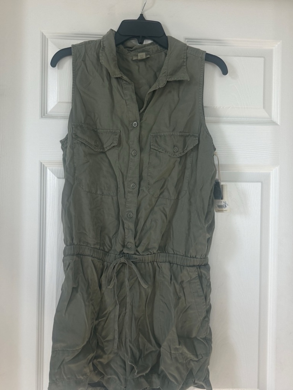 a.n.a Olive Green Sleeveless Utility Romper